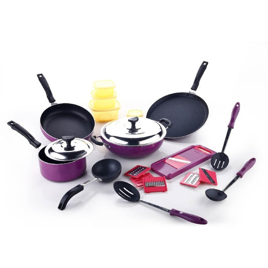 15-Piece Nonstick Cookware & Kitchen Essentials Set – Pots, Pans, Utensils & Food Storage Containers
