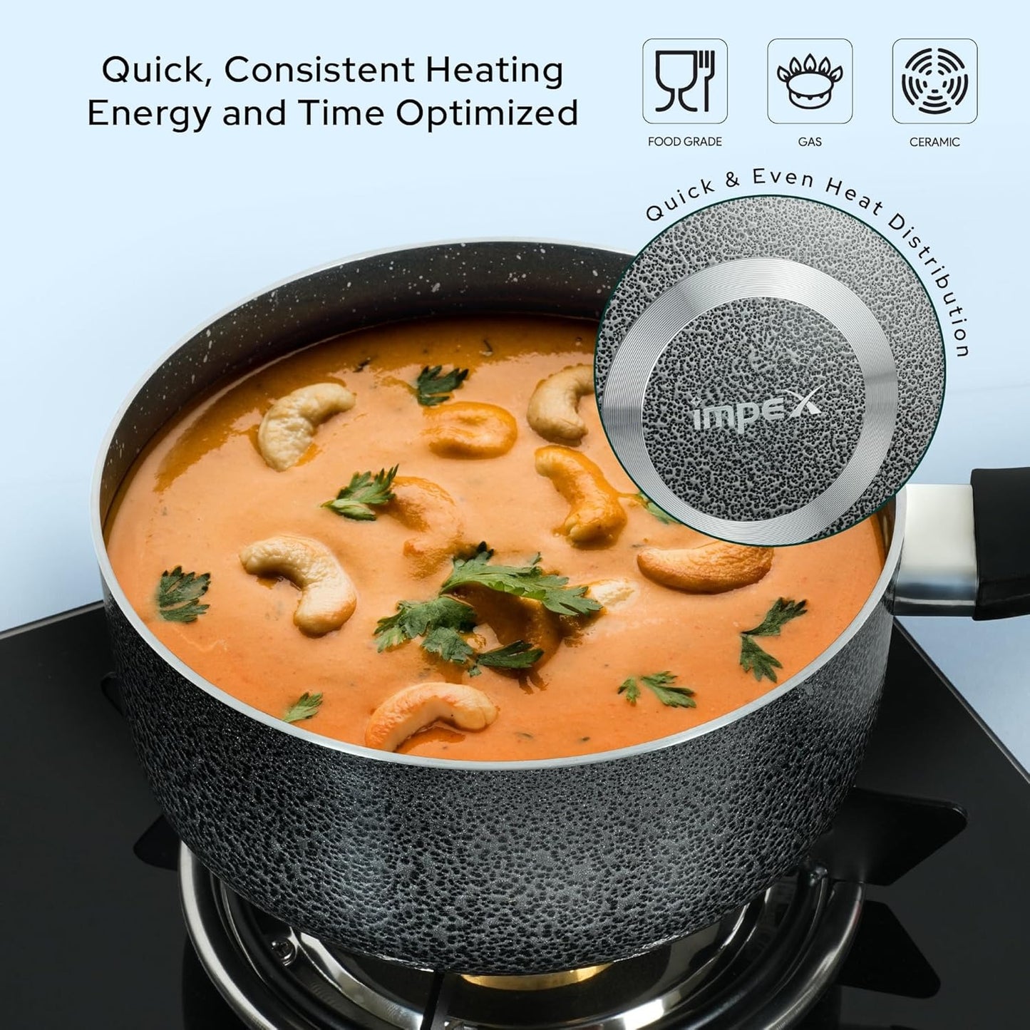 3-Piece Nonstick Cooking Pot Set with Glass Lids – Durable Aluminum Casserole Pots with Stay-Cool Handles